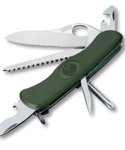 Victorinox Olive Drab One-Hand Trekker German Army Knife (Serrated)