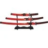 Knife Depot Hardwood Red Katana 3-Piece Set