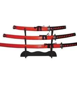 Knife Depot Hardwood Red Katana 3-Piece Set