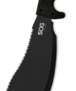 SOG Knives SOGfari Bolo Machete, Black Kraton Handle, Black Drop Point