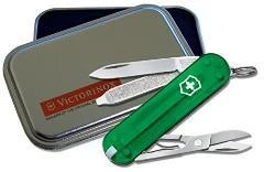 Victorinox Swiss Army Knife Classic SD, Emerald Translucent In Gift Tin