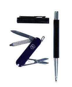 Victorinox 64103 Classic SD Blue Swiss Army Knife & Parker Vector Pen Gift Set