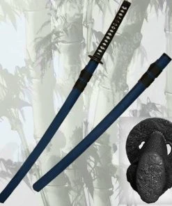 Knife Depot 41.5" Stainless Steel Handmade Samurai Katana W/ Blue Scabbard