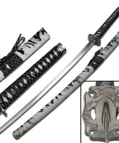 Knife Depot Samurai Sword With Zebra Polyurethane Wrapped Scabbard