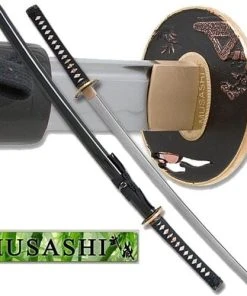 Knife Depot Musashi - 1060 Carbon Steel - Polished Ryoushi Tsuba - Black