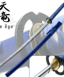 Knife Depot Hand Forged Carbon Steel Katana With Real Ray Skin - Blue