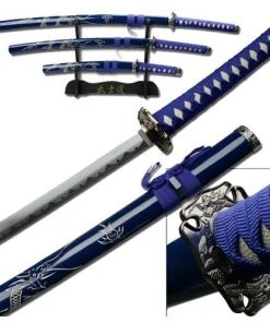 Knife Depot Engraved Flying Dragon Super Set - Blue