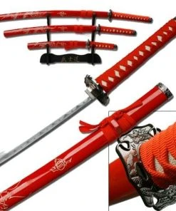 Knife Depot Engraved Flying Dragon Super Set - Red