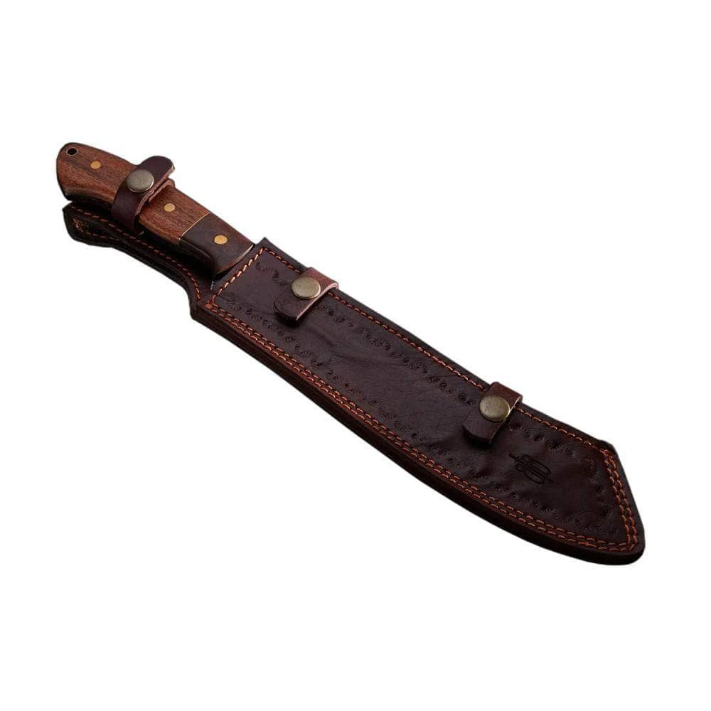 Buck N Bear BucknBear Utility Machete, 9" Damascus Blade, Walnut Handle 3 Buck N Bear BucknBear Utility Machete, 9" Damascus Blade, Walnut Handle - Image 3