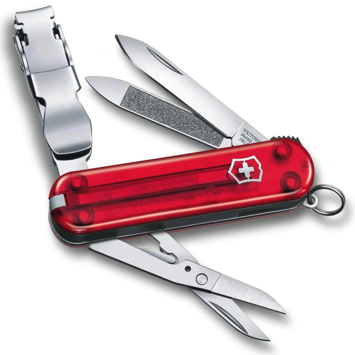 Victorinox Nail Clip 580 Swiss Army, Red Transparent Handle - 0.6463.TUS2 1 Victorinox Nail Clip 580 Swiss Army, Red Transparent Handle - 0.6463.TUS2
