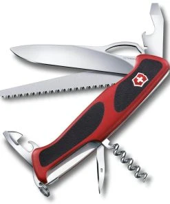 Victorinox RangerGrip 79 Swiss Army Knife, 12 Functions, Red/Black Handle - 0.9563.MC
